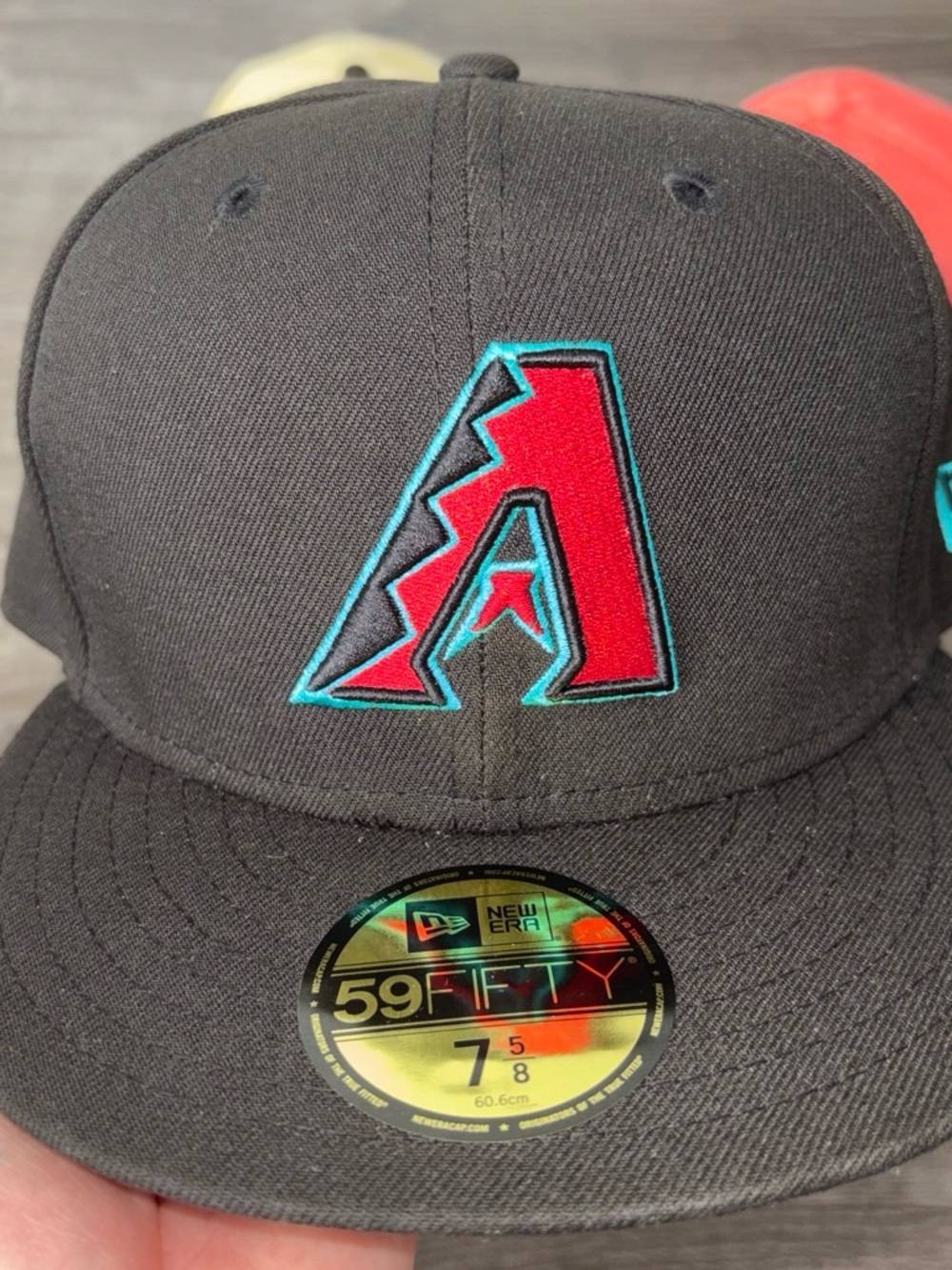 MLB Arizona Diamondbacks Black Snapback Hat with Red & Teal Logo